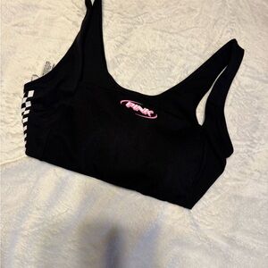 PINK Victoria's Secret Black Racing Sports Bra